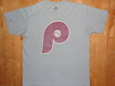 Camisa de béisbol azul claro XL RETRO con logotipo FANATICS MLB para hombre Philadelphia Phillies Foto 1 de 4