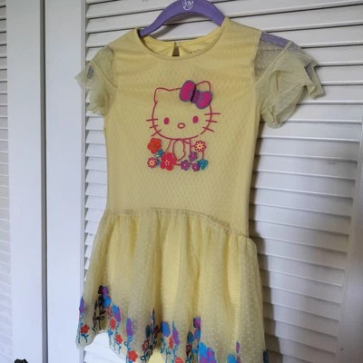 Vestido tutú floral forrado amarillo de Hello Kitty 6x Foto 1 de 4