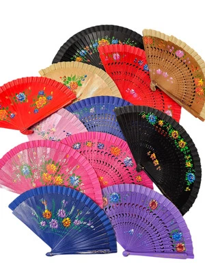 Juego de 12 abanicos de madera españoles de alta calidad/decoración de boda/regalo para ella/abanico de baile Foto 1 de 4