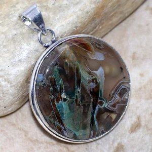 Stab Achat 925 Silber vergoldet Anhänger 1,7" klassisch zeitlos Geschenk GW - Bild 1 von 3