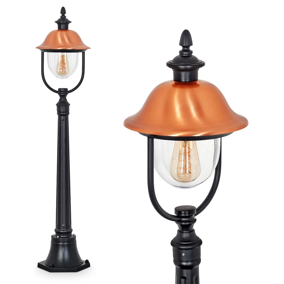 HOFSTEIN Casalaccio Außenwegeleuchte Metall/Kunststoff Schwarz/Kupferfarben/Klar - Bild 1 von 4