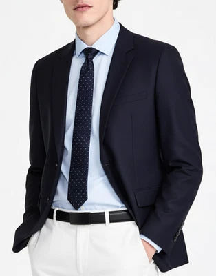 Hugo Boss Suit Jacket Size 44L Navy Modern Fit Wool Blend NWT Karl-Tom244X - Image 1 of 4