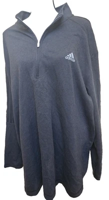 Adidas Primegreen NWT Long Sleeve 1/4 Zip Black Sports Shirt Size 2X UPF 50 - Image 1 of 4