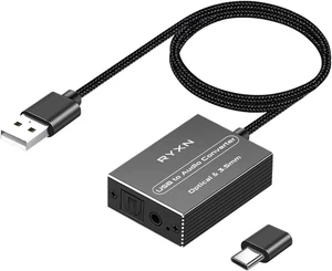 USB zu Optisch SPDIF Toslink & 3,5 mm Audio Adapter Konverter, Unterstützung USB-A & USA - Bild 1 von 12