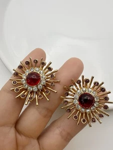 Pendientes Coro Starburst vintage sin firmar publicidad violeta tornillo trasero leer - Imagen 1 de 7