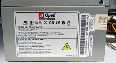 AOpen 350W Netzteil AO350-12APNF 18A, sehr guter Zustand, in DE gefertigt - Bild 1 von 4