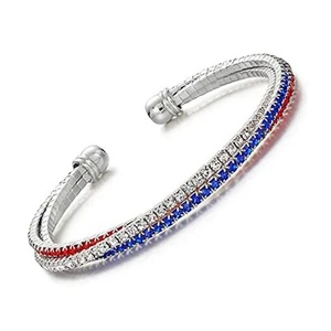 IDesign USA Amerikanische Flagge Armband Deko Geschenk Rot Blau Weiß Bracelet - Bild 1 von 7