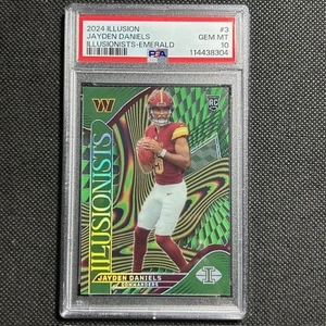 2024 Panini Illusions Illusionists Emerald #3 Jayden Daniels RC PSA 10 GEM MINT - Picture 1 of 2