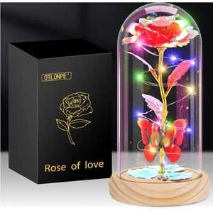 Ewige Rose Geschenk für Frauen Künstliche Blumen Geburtstags Valentinstag Wei... - Bild 1 von 12