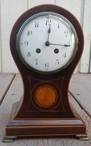 Antique c1900 Inlay Time Strike Mantle Clock Samuel Marti Paris France - Picture 1 of 14