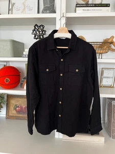 š„ 3Sixteen CPO Overshirt Flannel Black Overdye Sashiko 2XL XXL - Picture 1 of 7