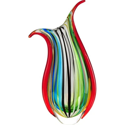 Jarrón de vidrio artístico soplado a mano Dale Tiffany AV12307 Evelyn 17 X 8 pulgadas Foto 1 de 2