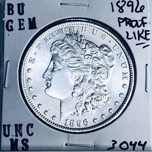 1896 BU GEM MORGAN DOLLARO D'ARGENTO UNC MS+++ MONETA RARA ZECCA USA 3044 - Foto 1 di 3