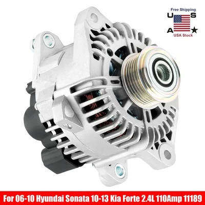 Alternator For 2010 2011 2012 2013 Kia Forte Koup L4 2.0L 2.4L 11189 37300-25201 - Image 1 of 4