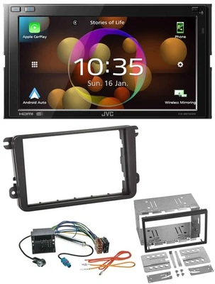 JVC DAB MP3 2DIN Bluetooth USB Autoradio für VW T5 Caravelle Multivan Transporte - Bild 1 von 4