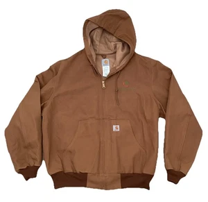 Carhartt Jacke Herren XL braun Canvas Thermo gefüttert J131 Full Zip Kapuze SW GAS - Bild 1 von 15