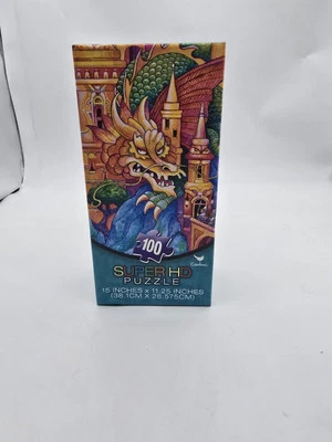 Rompecabezas Super HD 100 Piezas Dragón y Castillo 15" x11.25" Nuevo Sellado Toysrus Foto 1 de 4