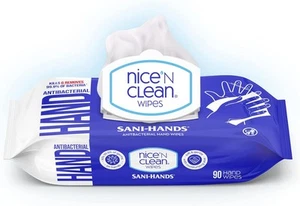Nice 'N CLEAN Sensitive Skin Wet Hand Wipes 90ct 90 Count (Pack of 8) - Picture 1 of 6