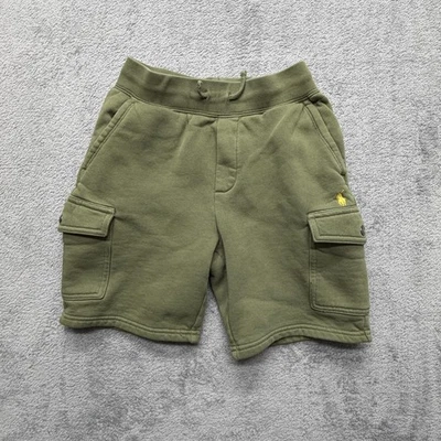 Polo Ralph Lauren Shorts Boys Small 8 Olive Cargo Fleece Drawstring Pockets - Image 1 of 4