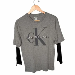 Pantalones de mezclilla Calvin Klein look en capas T grandes nuevos con etiquetas - Imagen 1 de 9