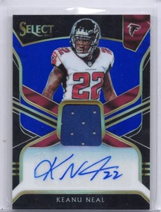 2018 Panini Select Football Keanu Neal Auto Patch Blu Prizm /49 - Foto 1 di 2