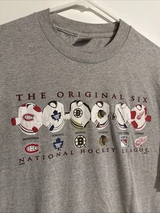 NHL The Original Six Hockey League T-Shirt Herren Large Vintage - Bild 1 von 8