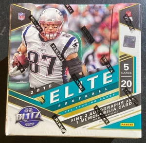2018 ELITE FOOTBALL FACTORY SEALED HOBBY BOX 2 AUTOS & 1 MEMORABILIA ++ LOADED - Picture 1 of 2