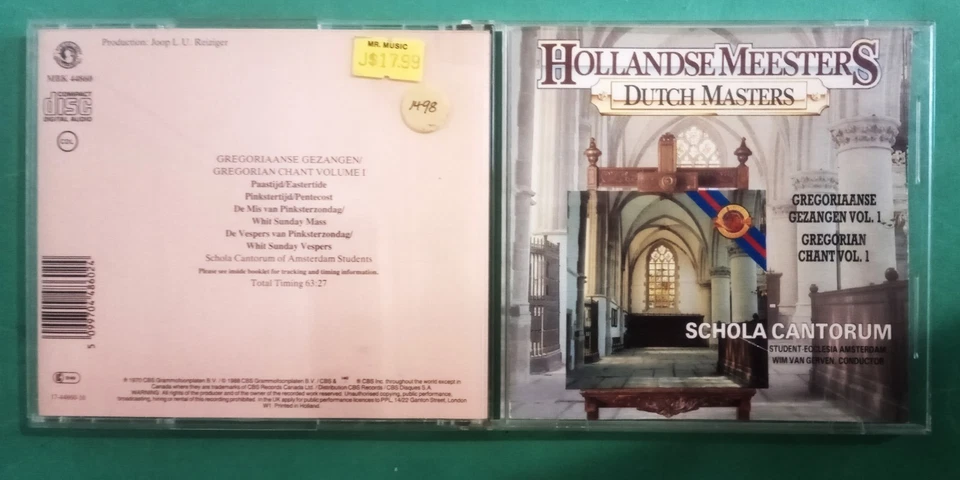 CD - Gregorian Chant Vol 1 - Schola Cantorum - Image 1 of 1