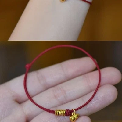 Verstellbare rote Schnur Armband und Fußkettchen mit ethnischen chinesischen St - Bild 1 von 4