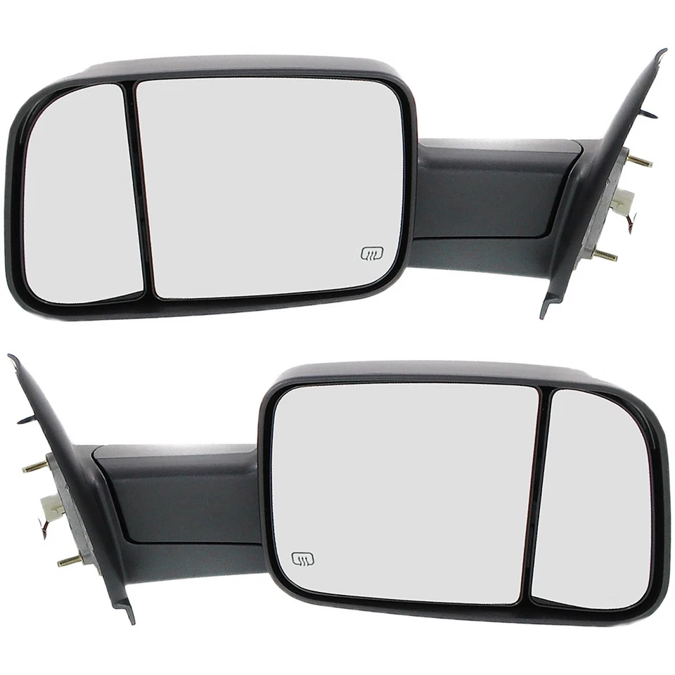 Tow Mirror Set For 2002 2009 Dodge Ram 1500 Left & Right Power Heat Blind Spot - Image 1 of 4
