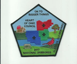 D SCOUT BSA 2017 JSP CENTRO DEL SET CUORE DEL CONSIGLIO DI OHIO JP PATCH JAMBOREE JAMBO - Foto 1 di 1