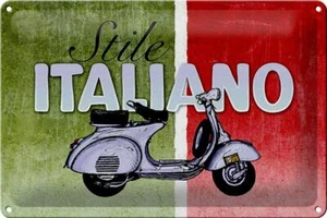 Blechschild Mofa 30x20 cm Stile Italiano Italien Scooter Deko Schild tin sign - Picture 1 of 5