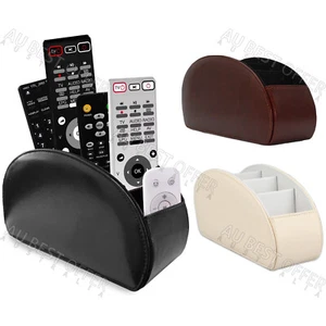 Leather Desktop Organizer Remote Control Holder Cosmetic Storage Box AUS - Picture 1 of 12