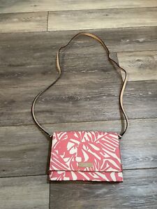 Kate Spade Palm Tropical Coral Palm Pink Print Crossbody Bag