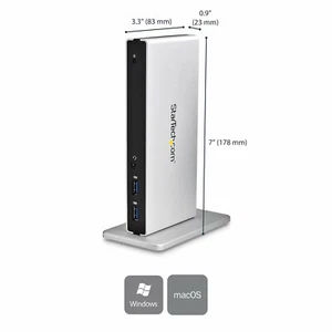 StarTech Dual-Monitor USB 3.0 Dockingstation DVI USB LAN vertikaler Ständer Windows - Bild 1 von 7