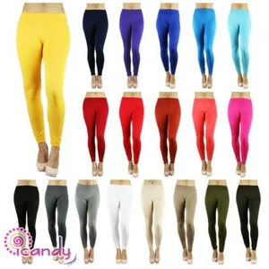 Yelete Women's Fleece Lined Leggings Solid Winter Thick Stretch One Size & Plus - Picture 1 of 20