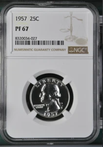 1957 Silver Proof 25C NGC PF 67 - Picture 1 of 2