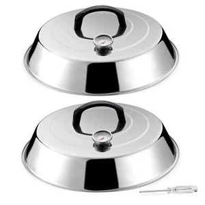 12inch Melting Dome For Griddle Stainless Steel Basting Cover With Thermometer L - Picture 1 of 7