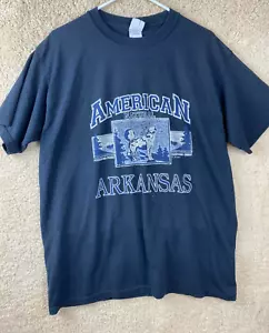 American Natural Arkansas Women's Sz L Black Short Sleeve Crew Neck T-Shirt - Picture 1 of 9
