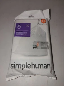 Simplehuman H 30-35L Custom Fit Liners Trash Bags 20 Count - Picture 1 of 3