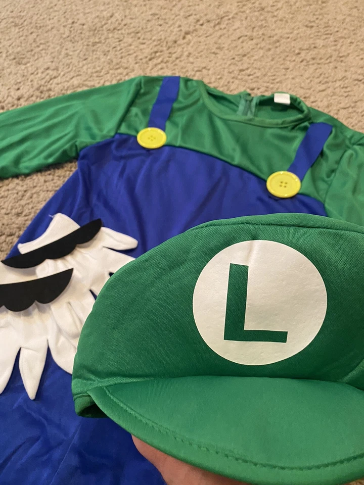Luigi Super Mario Brothers Nintendo Vestido Elegante Halloween Niños Talla XL Totalmente Nuevo Foto 1 de 4