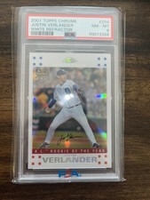 2007 Topps Chrome Justin Verlander Rookie Cup White Refractor /660 PSA 8
