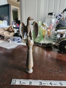VINTAGE American Bald Eagle Flag Pole Topper Finial Brass 6" - Picture 1 of 12