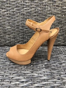 Lanvin 990 $ Neu Peeptoe Knöchelriemen Nude Leder Sandale (Größen: 39, 39,5EU) - Bild 1 von 11