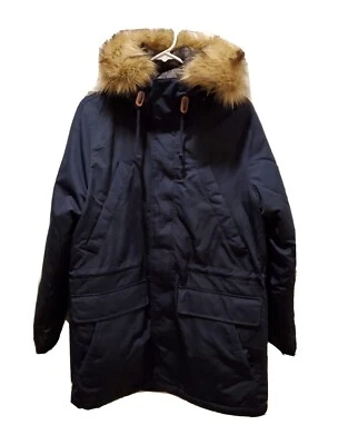 Abercrombie & Fitch женщин парка куртка съемный капюшон меха синий маленький новый с Ярлыками  - Изображение 1 из 4