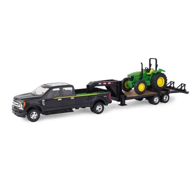 John Deere 1:32 2017 Ford F-350 Pickup Truck w/Gooseneck trailer and JD 5075E... - Image 1 of 3