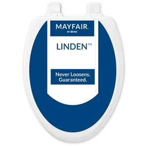 Mayfair Linden Slow Close Toilet Seat, Non Slip Heavy Duty Wood, Easy Install, - Picture 1 of 8