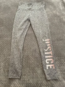 Girls Leggings Activewear - Justice - Grey - size 8 - Picture 1 of 4