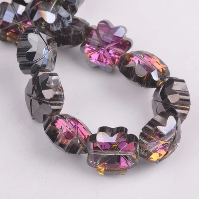 5pcs 16mm Flower Faceted Crystal Glass Loose Beads for Jewelry Making Lot - Image 1 of 3