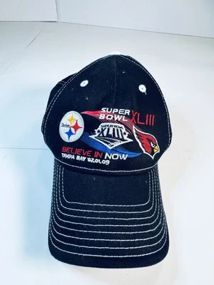 NFL Super Bowl XLIII 43 Arizona Cardinals Black Adjustable Baseball Hat NEW - Image 1 of 4